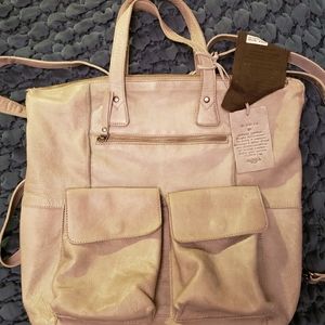 Grey leather bag/backpack